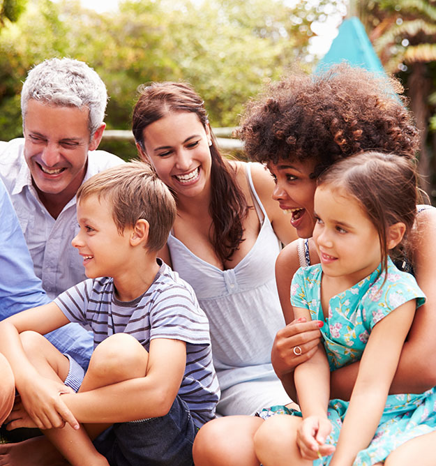 Diverse Family laughing